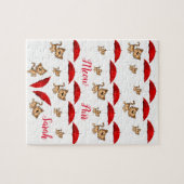 Red Umbrellas Cats Jigsaw Puzzle Daisy (Horizontal)
