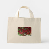 Red Umbrellas in the Sky - Asian Tote Bag Mini Stoffbeutel (Rückseite)
