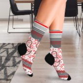 Red und Black Paisley Bandana Damask Socken