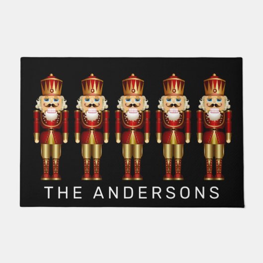 Red und Gold Nutcracker personalisieren Doormat Fußmatte (Vorderseite)