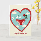 Red Undies Rose Valentine Card Karte (Gelbe Blume)