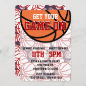 Red Uni Basketball Party Einladung (Vorne/Hinten)