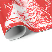 Red Unicorn Pattern Individuelle Name Isabella Geschenkpapier (Rolleneckpunkt)