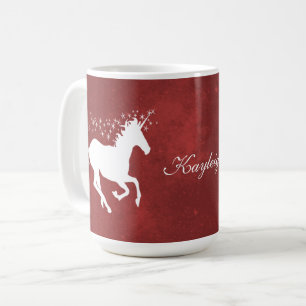 Red Unicorn Personalisiert Coffee Tasse