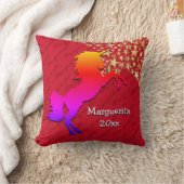 Red UNICORN Personalisiert Keepake Kissen (Decke)