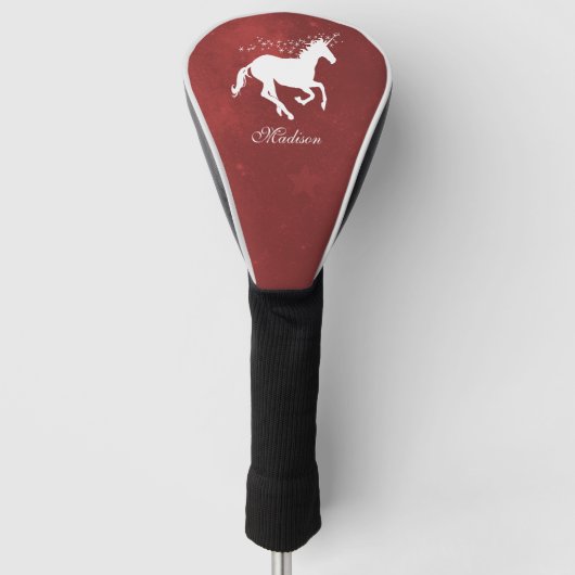 Red Unicorn Personalisierter Golf Head Cover Golf Headcover (Vorderseite)