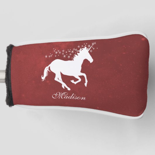 Red Unicorn Personalisierter Golf Head Cover Golf Headcover (Vorderseite)