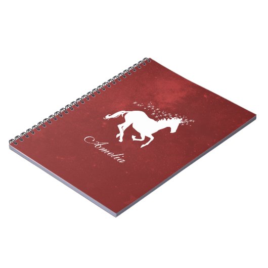 Red Unicorn Personalized Notebook Notizblock (Linke Seite)