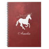 Red Unicorn Personalized Notebook Notizblock (Vorderseite)