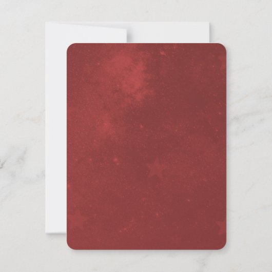 Red Unicorn Wedding RSVP Card (Rückseite)