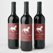 Red Unicorn Wedding Wine Label Weinetikett (Flaschen)