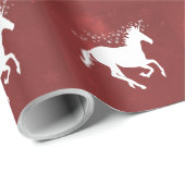Red Unicorn Wedding Wrapping Paper Geschenkpapier (Rolleneckpunkt)