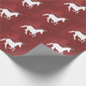Red Unicorn Wedding Wrapping Paper Geschenkpapier (Ecke)