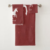 Red Unicoron Personalisiert Bath Handtuch Set (Insitu)