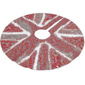 Red Union Jack Liquid Art, Wild Animal Gemustert Polyester Weihnachtsbaumdecke (Schrägansicht)