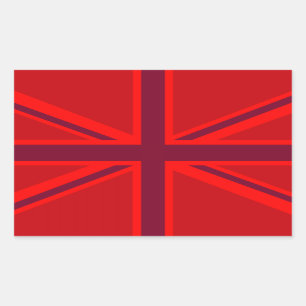 Red Union Jack Rechteckiger Aufkleber
