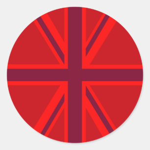 Red Union Jack Runder Aufkleber