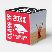 Red Unique Graduation Party Geschenkschachtel (Rückseite)