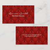 Red Upholstered Background Visitenkarte (Vorne/Hinten)