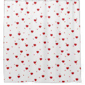 Red Valenties Herzen Muster Duschvorhang (Vorderseite)