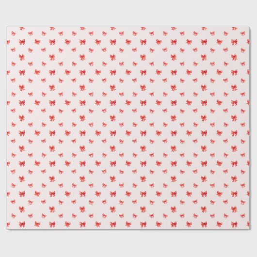Red Valentine Bow Pattern Geschenkpapier (Flach)