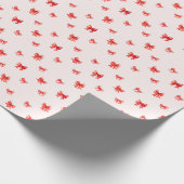 Red Valentine Bow Pattern Geschenkpapier (Ecke)