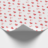 Red Valentine Bow Pattern Geschenkpapier (Ecke)