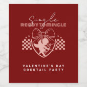 Red Valentine Cupid Single Party Weinetikett (Einzelnes Label)