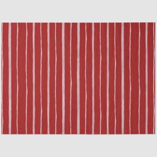 Red Valentine Hand Drawn Stripe Pattern Seidenpapier (Vorderseite)