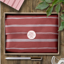 Red Valentine Hand Drawn Stripe Pattern Seidenpapier