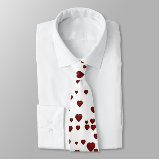 Red Valentine Heart Droplet Männer Krawatte (Gebunden)
