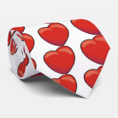 Red Valentine Heart Krawatte (Gerollt)