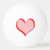 Red Valentine Heart on Ping-Pong Ball (Rückseite)