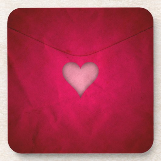 Red Valentine Heart Untersetzer (Vorderseite)