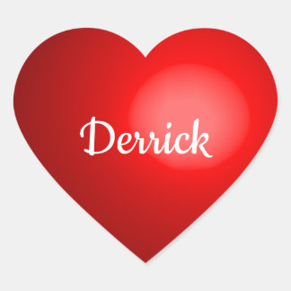 Red Valentine Heart with Name Herz-Aufkleber