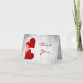 Red Valentine Hearts Dankeschön Card Karte (Vorderseite)