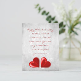 Red Valentine Hearts Flat Note Card Mitteilungskarte