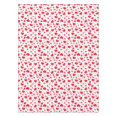 Red Valentine Hearts in Random Scattered Pattern Tischdecke (Vorderseite)