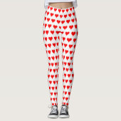 Red Valentine Hearts Leggings (Vorderseite)