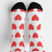 Red Valentine Hearts Muster Socken (Oben)