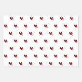 Red Valentine Hearts on White Geschenkpapier Set (Vorderseite 2)