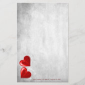Red Valentine Hearts Personalisiert Stationery Briefpapier (Vorderseite)