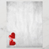 Red Valentine Hearts Personalisiertes Blatt (Rückseite)