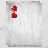 Red Valentine Hearts Personalisiertes Blatt (Vorne/Hinten)