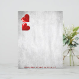 Red Valentine Hearts Personalisiertes Blatt