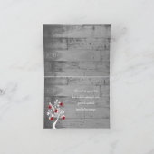 Red Valentine Hearts Tree Danke Karte (Innenseite)