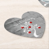 Red Valentine Hearts Tree Paper Untersetzer (angewinkelt)