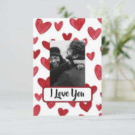 Red Valentine’s Card with Photo & Love Message Dankeskarte