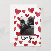 Red Valentine’s Card with Photo & Love Message Dankeskarte (Vorne/Hinten)