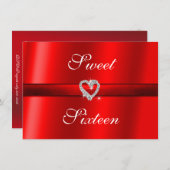 Red Valentine, Wedding, 16 . Geburtstag Einladung (Vorne/Hinten)